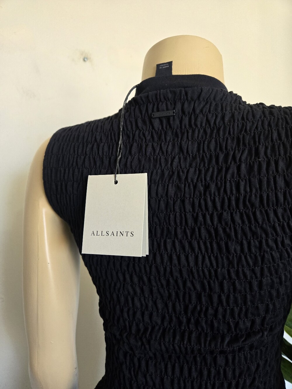 NWT AllSaints Ode Smocked Sleeveless Tank Top AllSaints Size S Women's - Picture 6 of 14